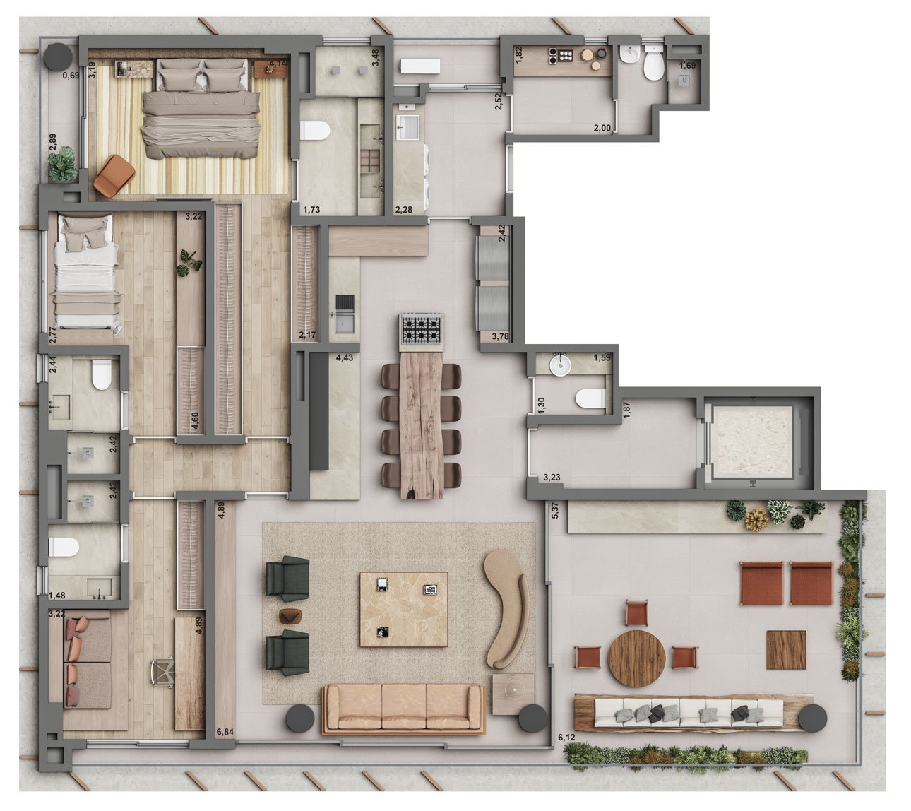 Planta 204m²